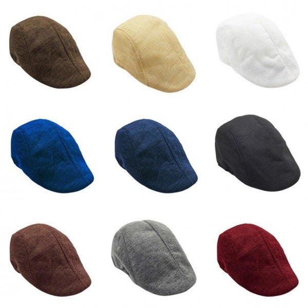Newsboy Caps Beret Hat for Men-Outdoor Sun Visor Hat Unisex Adjustable Peaked Cap Newsboy Hat (Dark Gray) (Blue) - Blue - CV1...