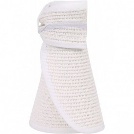 Sun Hats Women's Sun Protective Foldable Travel Straw Visor Hat - White - C618E3AS28Q $12.20