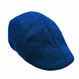 Newsboy Caps Beret Hat for Men-Outdoor Sun Visor Hat Unisex Adjustable Peaked Cap Newsboy Hat (Dark Gray) (Blue) - Blue - CV1...