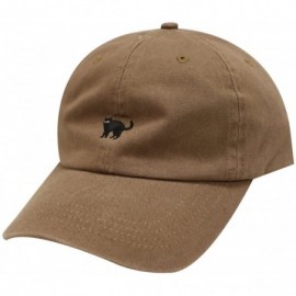 Baseball Caps Small Black Cat Cotton Baseball Cap - Brown - CT12JDB119R $15.23