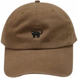 Baseball Caps Small Black Cat Cotton Baseball Cap - Brown - CT12JDB119R $15.23