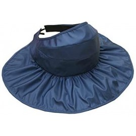Sun Hats Adjustable Summer Beach Sun Visor Foldable Roll up Wide Brim Hat Cap for Girls or Lady XMZ11 - Deep Blue - C7121W620...