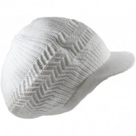 Skullies & Beanies Knitted Cotton Rasta Slouchy Beanie Visor - White - CJ183ZT7H5K $24.42