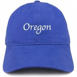 Baseball Caps Oregon Embroidered 100% Cotton Adjustable Cap Dad Hat - Royal - CQ18SR3WOEZ $32.31