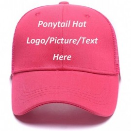 Baseball Caps Custom Snapback Hats Unisex Ponytail Baseball Cap High Bun Ponycap Adjustable Mesh Trucker Hats Funny Gifts - C...