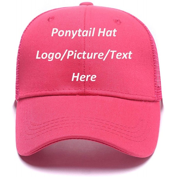 Baseball Caps Custom Snapback Hats Unisex Ponytail Baseball Cap High Bun Ponycap Adjustable Mesh Trucker Hats Funny Gifts - C...