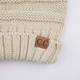 Skullies & Beanies Hatsandscarf Exclusives Unisex Beanie Oversized Slouchy Cable Knit Beanie (HAT-100) - Beige Solid - CT18I6...