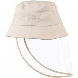 Bucket Hats Womens UPF50+ Linen/Cotton Summer Sunhat Bucket Packable Hats w/Chin Cord - Khaki - CI1987XZ8XT $30.15