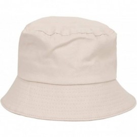 Bucket Hats Womens UPF50+ Linen/Cotton Summer Sunhat Bucket Packable Hats w/Chin Cord - Khaki - CI1987XZ8XT $12.33