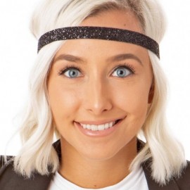 Headbands Girl's Adjustable Non Slip Skinny Bling Glitter Headband Multi Pack - Black & Silver - C311OI8U5PH $15.51