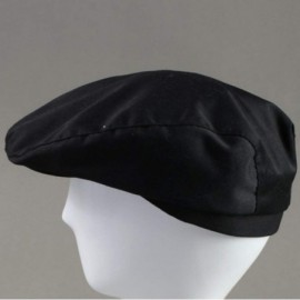 Newsboy Caps Stylish Men Women Chef Hat Catering Baker Kitchen Cook Duckbill Beret Golf Caps Black - CY18QCMMCEM $11.80