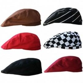 Newsboy Caps Stylish Men Women Chef Hat Catering Baker Kitchen Cook Duckbill Beret Golf Caps Black - CY18QCMMCEM $11.80