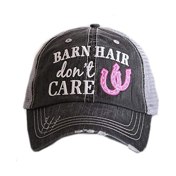 Baseball Caps Barn Hair Don't Care Baseball Cap - Trucker Hats for Women - Stylish Cute Sun Hat - Pink - CK183CCO9K2 $18.54