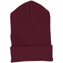 Skullies & Beanies Heavy Weight Cuffed Knit Cap - Maroon - C918CKMAT4C $9.99