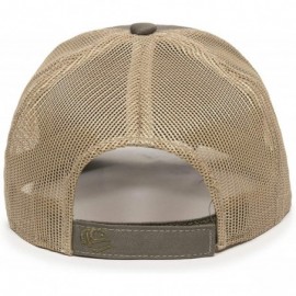 Baseball Caps Structured mesh Back Trucker Cap - Olive/Tan - C8182WL6ZNL $14.37