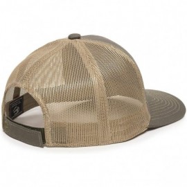 Baseball Caps Structured mesh Back Trucker Cap - Olive/Tan - C8182WL6ZNL $14.37