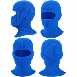 Balaclavas 2 Pieces 1-Hole Ski Mask Knitted Face Cover Winter Balaclava Full Face Mask for Winter Outdoor Sports - Blue - CS1...