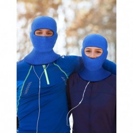 Balaclavas 2 Pieces 1-Hole Ski Mask Knitted Face Cover Winter Balaclava Full Face Mask for Winter Outdoor Sports - Blue - CS1...