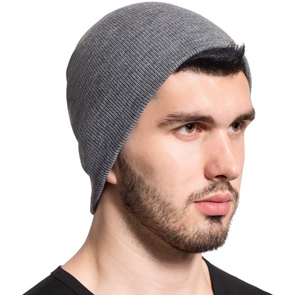 Skullies & Beanies Beanie Knit Hat Men Women Cuffed Plain Cap Skull Toboggan - Zzm01 Gray - CM18HAIEWKT $7.55