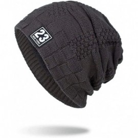Skullies & Beanies Beanie Hat for Men Women Winter Warm Knit Slouchy Thick Skull Cap Casual Down Headgear Earmuffs Hat - C918...