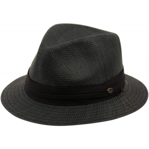 Fedoras Mens Summer Fedora Cuban Style Short Brim Hat - F2688black - CR18QGGW63A $28.75