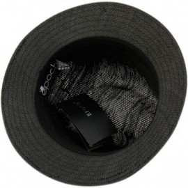 Fedoras Mens Summer Fedora Cuban Style Short Brim Hat - F2688black - CR18QGGW63A $28.75