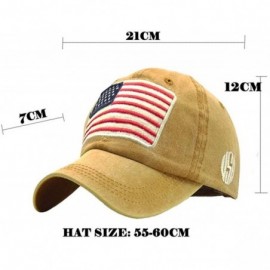 Baseball Caps Unisex Baseball Caps-Flag Embroidery Washed Cotton Hat for Women Men-55-60cm - Yellow - C618Y5D5EE2 $15.76
