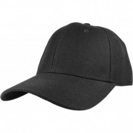 Baseball Caps Plain Blank Baseball Caps Adjustable Back Strap Wholesale Lot 6 Pack - Black - C318S8YD34M $15.48