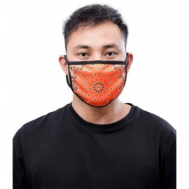 Balaclavas Bandana Fashion Face Mask - Orange Paisley - C8198DG7WAL $13.84