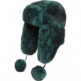 Bomber Hats Women's Snakeskin Print Faux Fur Ushanka Hat Winter Russian Trapper Hat for Skiing Earflap - Green - CU18WZ0LKL9 ...