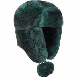 Bomber Hats Women's Snakeskin Print Faux Fur Ushanka Hat Winter Russian Trapper Hat for Skiing Earflap - Green - CU18WZ0LKL9 ...