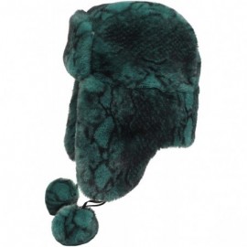 Bomber Hats Women's Snakeskin Print Faux Fur Ushanka Hat Winter Russian Trapper Hat for Skiing Earflap - Green - CU18WZ0LKL9 ...