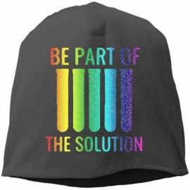 Skullies & Beanies Solution Science Chemistry Gay Pride Winter Beanie Skull Cap Warm Knit Ski Slouchy Hat Durable - Black - C...