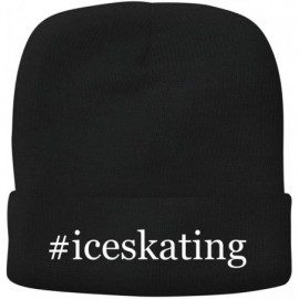 Skullies & Beanies Iceskating - Adult Hashtag Comfortable Fleece Lined Beanie - Black - CX18RIGOI9U $41.22