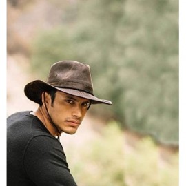 Sun Hats Men's Outback Hat with Chin Cord - Black - CS12CUB2ZWJ $33.98