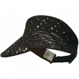 Visors Lace Glitter Sun Visor - Black W40S33D - CJ11E8TVTUB $27.14