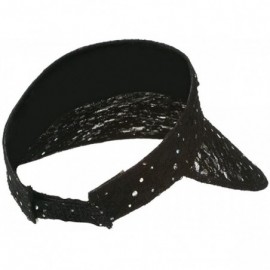 Visors Lace Glitter Sun Visor - Black W40S33D - CJ11E8TVTUB $27.14