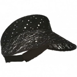 Visors Lace Glitter Sun Visor - Black W40S33D - CJ11E8TVTUB $27.14