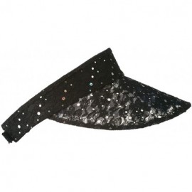 Visors Lace Glitter Sun Visor - Black W40S33D - CJ11E8TVTUB $27.14