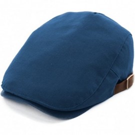 Newsboy Caps Mens Flat Duckbill Hat Newsboy Driving Cap PU Visor 6-Panel 57-59CM - 89337_blue - CZ17Z75LIRT $18.36