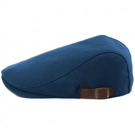 Newsboy Caps Mens Flat Duckbill Hat Newsboy Driving Cap PU Visor 6-Panel 57-59CM - 89337_blue - CZ17Z75LIRT $18.36