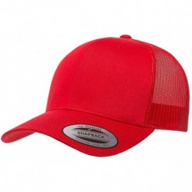 Baseball Caps Yupoong Retro Trucker Custom Hat - Red/Red - CV18HO6LROX $30.39