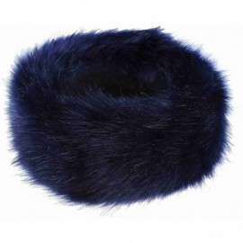 Cold Weather Headbands Faux Fur Headband with Elastic for Women's Winter Earwarmer Earmuff - Navy - C812LH25X99 $9.38