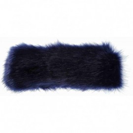 Cold Weather Headbands Faux Fur Headband with Elastic for Women's Winter Earwarmer Earmuff - Navy - C812LH25X99 $9.38