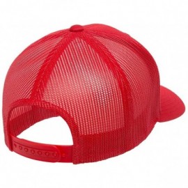 Baseball Caps Yupoong Retro Trucker Custom Hat - Red/Red - CV18HO6LROX $30.39