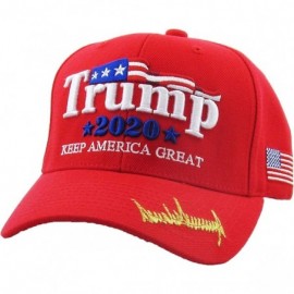 Baseball Caps Make America Great Again Our President Donald Trump Slogan with USA Flag Cap Adjustable Baseball Hat Red - C419...