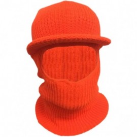 Skullies & Beanies 100% Soft Knit Acrylic Two-in-One Knit Cap/Face Mask- Made in USA - Orange - C918AT65RCR $8.83