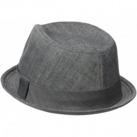 Fedoras Men's Cotton Denim Fedora - Charcoal - CH11M2PR8TJ $41.14