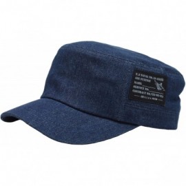 Baseball Caps A97 Unisex Soldier Patch Point Basic Fashion Club Army Cap Cadet Military Hat - Denim-blue - CS121AN0RZT $21.52