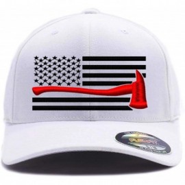 Baseball Caps Flag Embroidered Wooly Combed Flexfit - White - C1180R0HYHT $18.95